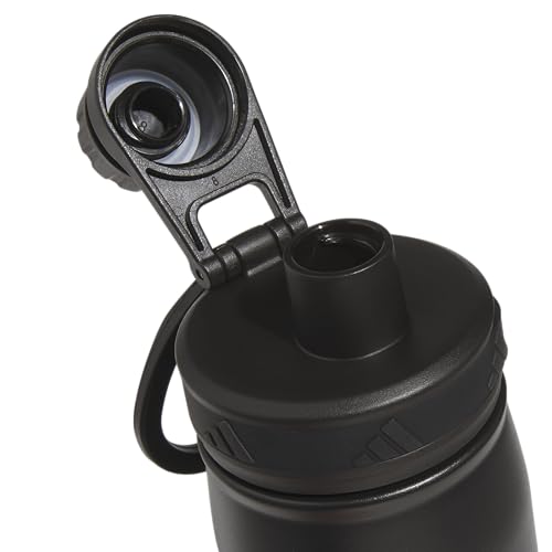 adidas Stainless Steel Metal Water Bottle 20 oz (600 mL) Screw Cap - color: Black/White