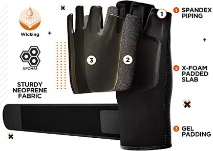 RDX Boxing Inner Gloves Hand Wraps Men Women, Hybrid Design Gym Weight Lifting Workout, 50Cm Long Wrist Support, Neoprene Under Mitts, MMA Muay Thai Martial Arts Training, Kickboxing Punching - size: Small