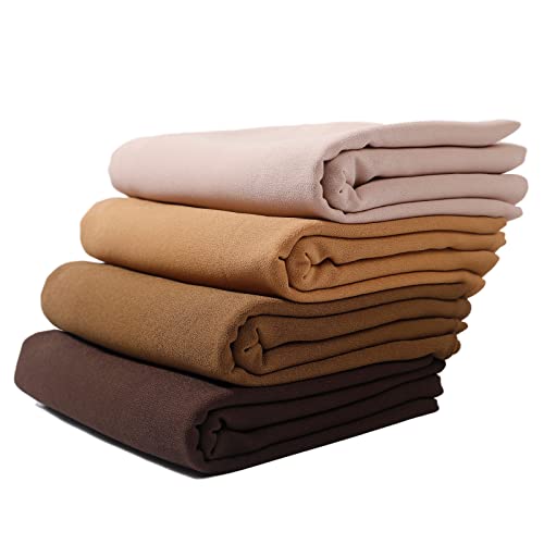 Febfim 4 PCS Muslim Women Soft Premium Solid Chiffon Hijab Scarves Shawl Long Scarf Wrap Scarves with Gift Box - color: Clear