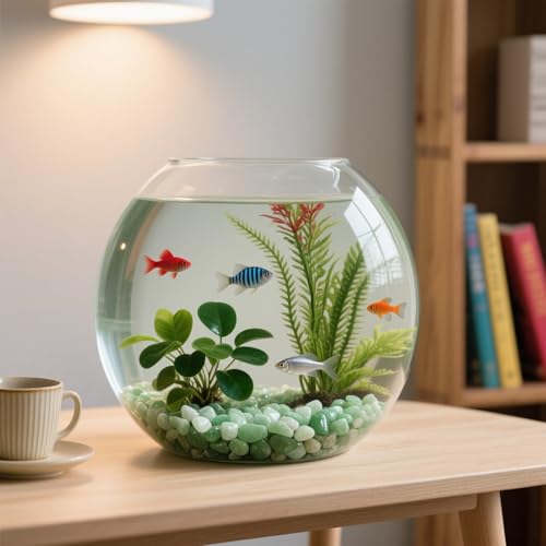 Aquarium Gravel 0.96LB Succulent Rocks Natural Pebbles Vase Filler Home Fish Tank Decor Crushed Stones Quartz Tumbled Polished Bulk - Green Aventurine - color: Green Aventurine