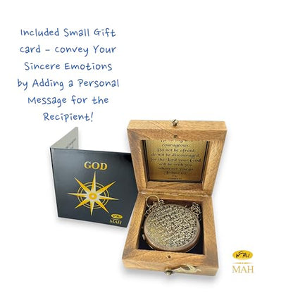 Bible Verse Brass Compass – “Be Strong and Courageous” (Joshua 1:9) | Christian Gift for Graduation, Baptism, Confirmation – Religious Keepsake for Boys, Girls, Teens, Men, Pastors & Church Events - style: Be Strong – Edition 2