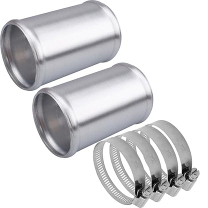 AC PERFORMANCE 2.75" (70mm) OD Aluminum Alloy Hose Joiner Silicone Pipe Connector Bead, 4" Length with 304 SS Clamps, Pack of 2 - size: 2.75" (70mm) - 2PCS