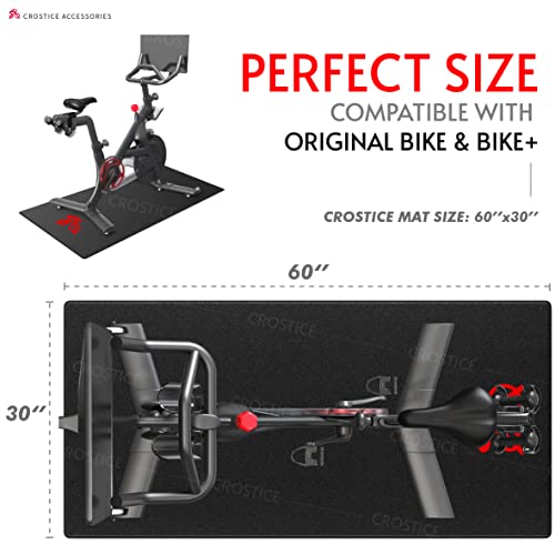 Bike Mat Compatible with Peloton Bike, 6mm Floor Protector | 6mm bike mat compatible with Peloton bike, providing non-slip waterproof protection for hardwood or carpet - size: 30x60", style: Logo Style
