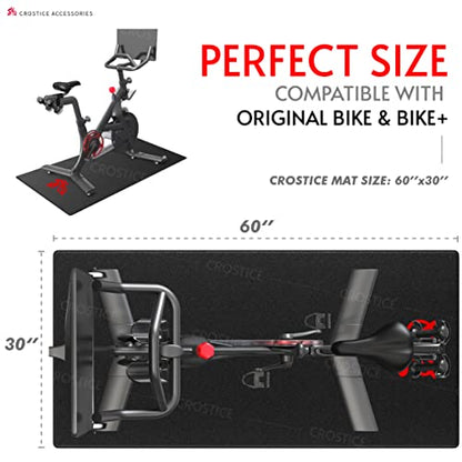 Bike Mat Compatible with Peloton Bike, 6mm Floor Protector | 6mm bike mat compatible with Peloton bike, providing non-slip waterproof protection for hardwood or carpet - size: 30x60", style: Logo Style