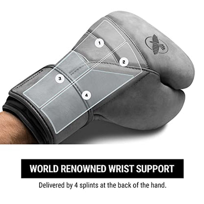 Hayabusa T3 LX Leather Boxing Gloves | Leather Boxing Gloves, Training Gloves Men and Women, Sparring Gloves, Heavy Bag Gloves, 16oz Boxing Gloves, Muay Thai Gloves - color: Slate, size: 12oz