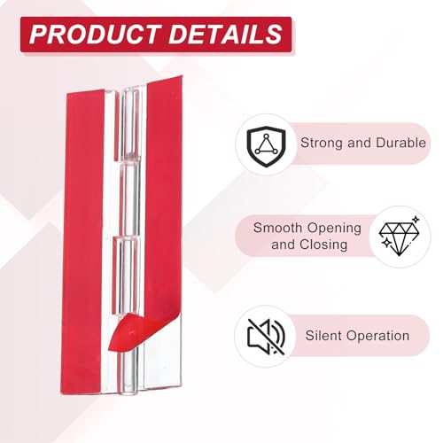 MECCANIXITY Small Acrylic Hinges Plastic Self-Adhesive Clear Hinge 100 x 42mm Continuous Piano Folding Hinges for Aquarium Lid Crafts Display Stand Pack of 2 Transparent - size: 100 x 42mm