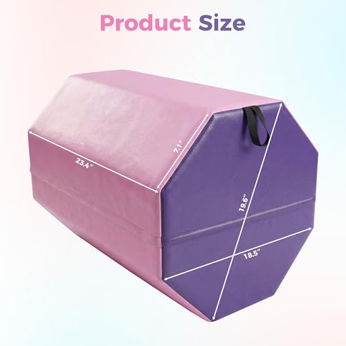 Garvee 19"X19"X23" Octagon Gymnastics Mat, Home Tumbling Mat with High-Density Foam & Waterproof Cover, Skill Shape Tumbling Backbend Trainer Exercise Mat, Somersault Backbend Trainer for Cheerleading & Martial Arts