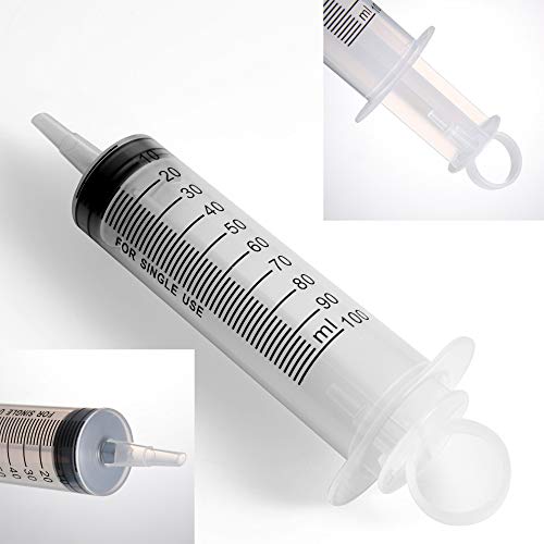 2 Pack Large Syringes, Large Plastic Garden Industrial Syringes for Scientific Labs, Measuring, Watering, Refilling, Filtration Multiple Uses (100 ML) - size: 100 ML