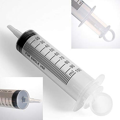 2 Pack Large Syringes, Large Plastic Garden Industrial Syringes for Scientific Labs, Measuring, Watering, Refilling, Filtration Multiple Uses (100 ML) - size: 100 ML