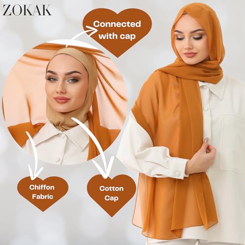 Instant Chiffon Hijab, Ready to wear hijab, modal wrap, Abaya, modern Instant Scarf, Soft breathable scarf - color: S11 Mustard