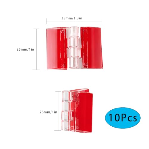 10 Pcs Clear Acrylic Small Hinges 25 x 33 mm Self Adhesive Mini Hinge Swing Clear Door Hinge Tiny Adhesive Hinges for Crafts Cabinet Drawer Jewelry Box DIY Display Plastic Box - size: 25 x 33 mm (1 x 1.3 inch)