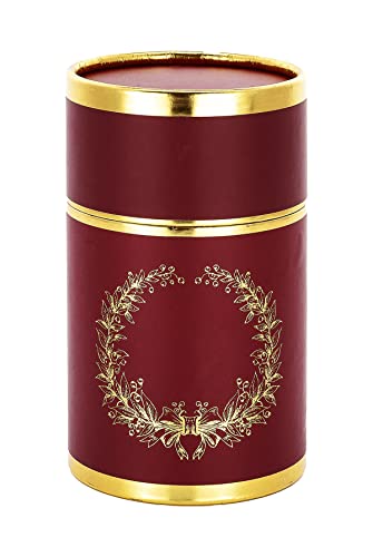 ihvan online Muslim Prayer Rug and Prayer Beads with Elegant Design Cylinder Gift Box, Janamaz, Soft Sajadah, Islamic Gifts Set, Portable Prayers Carpet Mat, Taffeta Fabric, Burgundy - color: Burgundy