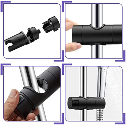 Shower Head Holder for Slide Bar Adjustable,18-25MM O.D. Black | Hand Shower Bracket Holder for Slide Bar Slider Clamp Bathroom Replacement,360 Degree Rotation Sprayer Holder