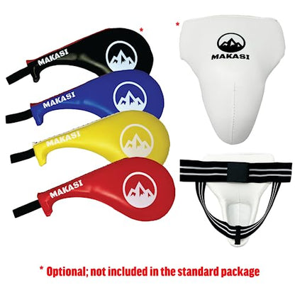 Martial Arts Taekwondo Sparring Gear Equipment Set Headgear Cloth Shin Instep Arm Chest Mouthguard Bag - color: Blue