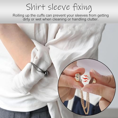 Magnetic Clothing Clips 4 Pack - Metal Magnetic Shirt Clips, T-Shirt Shortening Magnetic Closure Button for Pants/Sleeves/Collars - Bear Style