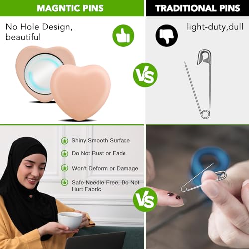 Strong Magnetic Hijab Pins, 4 Pcs Hijab Pinless Magnet Pins - color: Fashionable Style, size: 4pcs