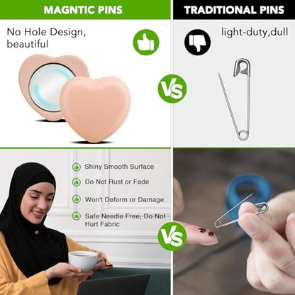 Strong Magnetic Hijab Pins, 4 Pcs Hijab Pinless Magnet Pins - color: Fashionable Style, size: 4pcs