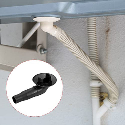 MECCANIXITY Air Conditioner Drain Hose Connector 19mm Tube Elbow Fitting Replacement Part Accessories for Mini-Split Window AC, Black Pack of 2