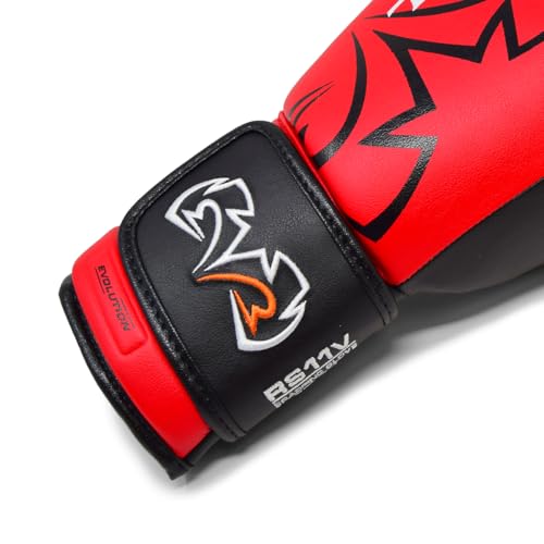 RIVAL Boxing RS11V Evolution Sparring Gloves, Extra-Thick 2” Padding, V-Strap Wrist Lock 2 System, Large Hand Compartment, and 15 Degree Angle Cuff - color: Red, size: 12 oz.