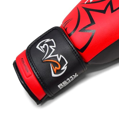 RIVAL Boxing RS11V Evolution Sparring Gloves, Extra-Thick 2” Padding, V-Strap Wrist Lock 2 System, Large Hand Compartment, and 15 Degree Angle Cuff - color: Red, size: 12 oz.