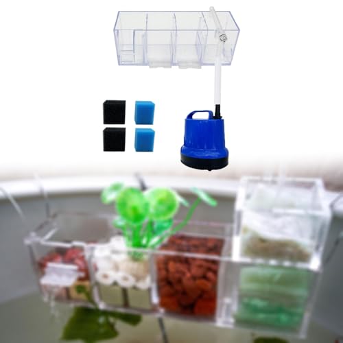 Baoblaze Fish Tank Filter Box,Aquarium Hang on Filter,Circulation Water Cleaning, Fish Tank Accessories Sturdy Silent Water Purifier, B
