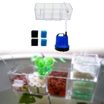 Baoblaze Fish Tank Filter Box,Aquarium Hang on Filter,Circulation Water Cleaning, Fish Tank Accessories Sturdy Silent Water Purifier, B