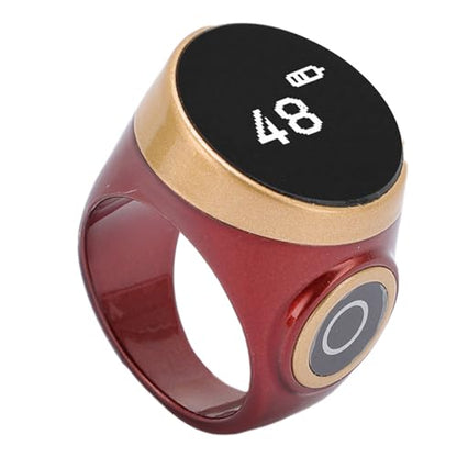Smart Counter, Digital LCD Screen Rechargeable Electronic Tally for Muslim Islamic Prayer Work Sports, Finger Counter Touch Control - color: Red