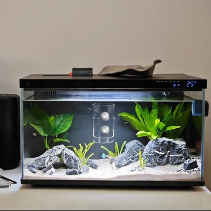 Wakauto Aquarium Fish Feeder Cup with Suction Cups Portable Fish Tank Feeding Ring for Shrimp Anti-Drift Sinking Design Aquarium Accessory for Freshwater and Saltwater Tanks