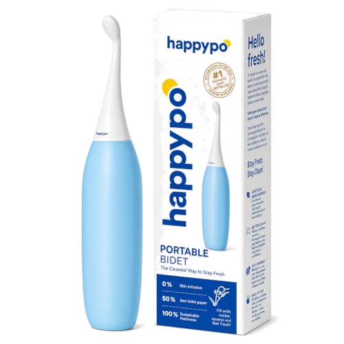 The Original HAPPYPO Butt Shower - Portable Bidet for Travel - Known from German Shark Tank - The Easy-Bidet 2.0 Replaces Wet Wipes (Color: Light Blue) - color: Light Blue, size: Regular (300 ml)