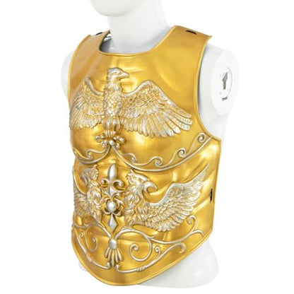 3 Pcs Medieval Knight Chest Guard, Retro Viking Body Chest Protector for Cosplay Party Renaissance Costume - color: Gold
