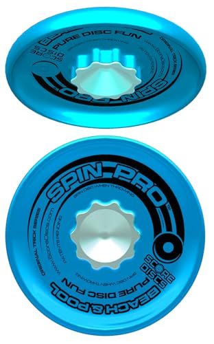 Beach & Pool Sports Disc. Throw with Precision! Spin Tricks! Soft and Durable, Waterproof, Floats, Play Anywhere! Spin & Splash Grip - Spin Zones - That's a Upgrade Your Fun! - color: Blue