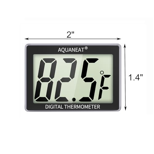 AQUANEAT Aquarium Thermometer 2 Packs, Fish Tank Thermometer, Aquarium Digital Temperature Gauge, with Large LCD Display - size: 2 Packs