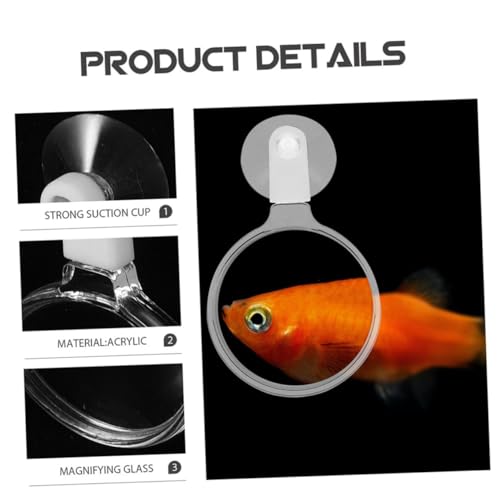 Abaodam Acrylic Glass with Cup for Aquarium Observation High Viewing Tool for Small Animals Plants and Landscapes
