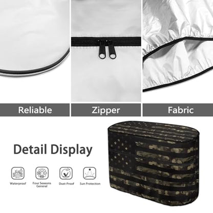 Camo American Flag Double 20lb RV Propane Camo Tank Cover for Travel Trailer Polyester Waterproof Cover Sun Protection Easy to Stall - color: American Flag Camo, size: S(20LB)
