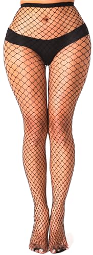 VOAKOW Fishnet Stockings Womens High Waist Fishnet Tights Mesh Stockings For Women - color: Black M Mesh 1