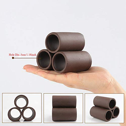 Norgail Handmade Brown Ceramic Shelters - Shrimp Habitat, Breeding Tube, Hiding cave - Hideaway Pipes Reduce Stress, Encourage spawning - Decorative Aquarium Accessories 1PCS (Large) - size: Large