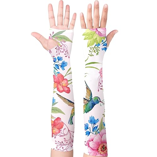 YPHCDO Gardening Sleeves for Women Farm Sun Protection Thorn Proof Cooling Arm Sleeves to Cover Arms for Garden Sports - color: Pink White