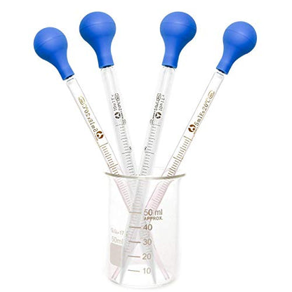 4 Pieces Glass Pipette 10ml 5ml Glass Graduated Pipettes Dropper with Big Rubber Cap Dropping Lab Pipette Transfer for Liquid Essential Oil - style: 4 Pieces