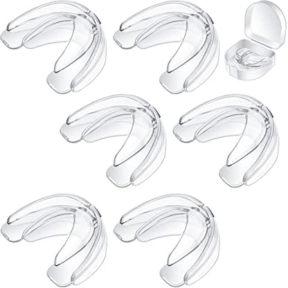 TOODOO 6 Pieces Braces Mouth Guard Kids Sports Mouth Guard for Kids Double Football Youth Mouthguards for Boxing Football Hockey Karate Basketball (Transparent) - color: Transparent