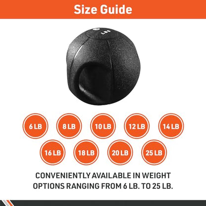 Body Sport Double Grip Medicine Ball, 12 lb. - Strength Training Weighted Exercise Tool - Softer Kettlebell Alternative for Home Fitness & Gyms