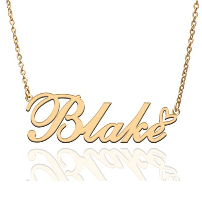 Custom Name Necklace Customized Personalized Plated Necklace for Mother Daughter Friendship Women Valentine's Day Christmas Birthday New Year Party - style: Blake Gold