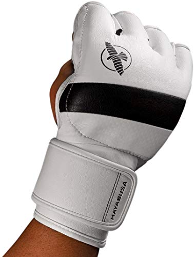 Hayabusa T3 4oz Pro Style MMA Gloves for Men and Women - color: White/Black, size: X-Large