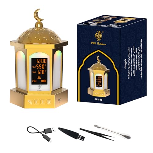 Portable Electric Incense Burner, Three Temperatures Adjustable Smart Electronic Incense Burner with LED Display, TUSB Rechargeable Car Electric Incense Burner
