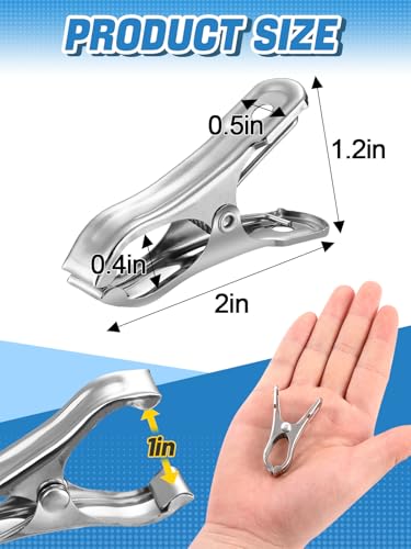 Stainless Steel Garden Cilps - 40Pcs Large Open Metal Clamps for Greenhouse Hoops, 2" Fix Plant Cover Shade Cloth Netting Tarp, Tight Grip Weatherproof Gardening Supplies - style: 40pcs