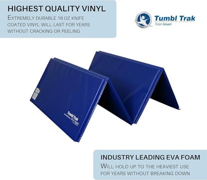 Tumbl Trak Gymnastics Folding Tumbling Panel Mat - color: Royal Blue, size: 4'x6'x2"