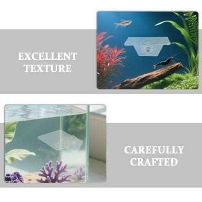 2pcs Aquarium Shelf, Acrylic Plant Holder with Suction Cup, Transparent Ledge Shelf for Fish Tank Small Floating Platform for Aquatic Plants Coral Display
