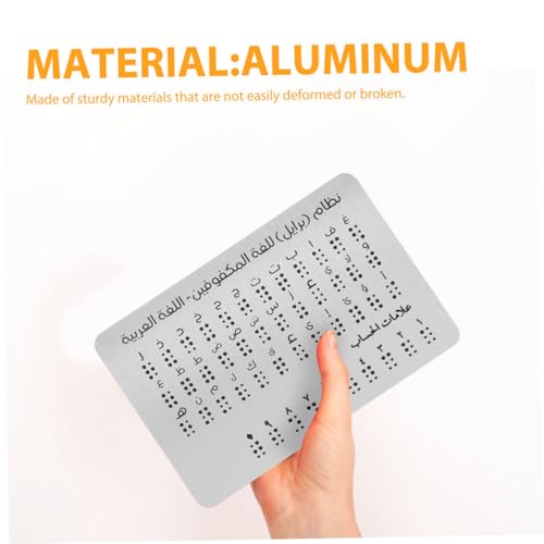 Toddmomy 2Pcs Arabic Braille for Beginners Raised Dots Study Tool for Blind Portable Montessori Aid for Schools and Home