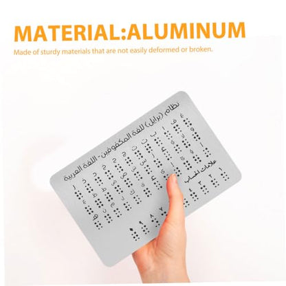 Toddmomy 2Pcs Arabic Braille for Beginners Raised Dots Study Tool for Blind Portable Montessori Aid for Schools and Home