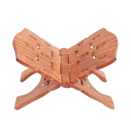 Goofy Turtle Sheesham Wooden Hand Carved Book Stand 12 Inch Rehal for Quran, Bible, Gita, Ramayana & Guru Granth Sahib Foldable Religious Book Holder for Reading LF03