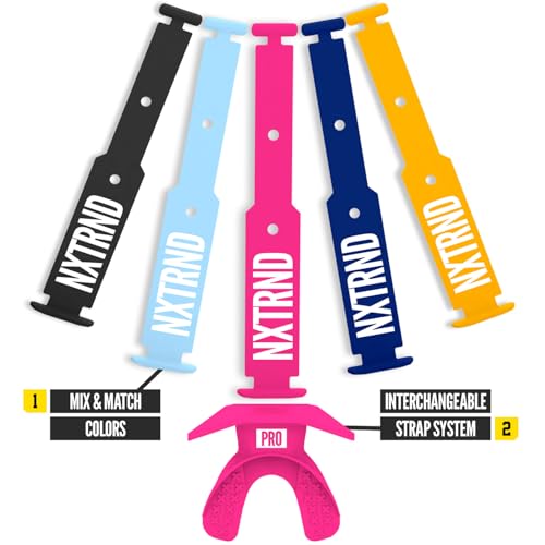 Nxtrnd One Pro Football Mouth Guard, Interchangeable Strap, Fits Adult & Youth (Pink) - color: Pink Pro
